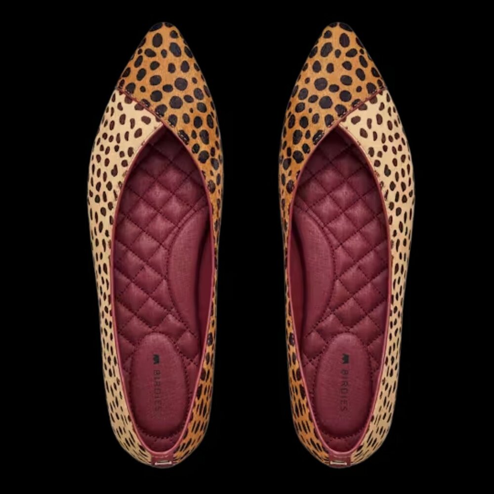 Birdies "The Goldfinch" Mini Cheetah Tipped Calf Hair - NEW, Size 7